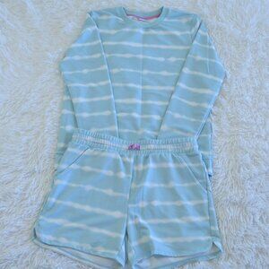 32 Degrees Girl's Blue & White Matching Short and Top Size L 14/16